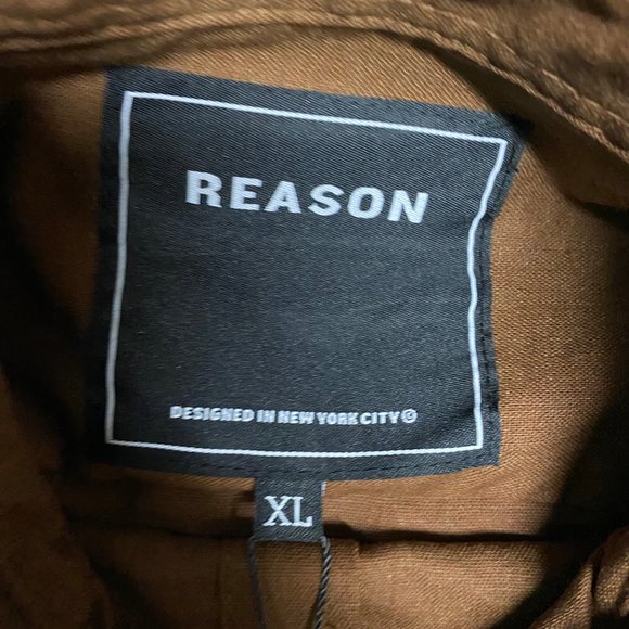 Reason Mens Brown Camouflage Long Sleeves Collared Button Front Shirt Size XL - Picture 4 of 5